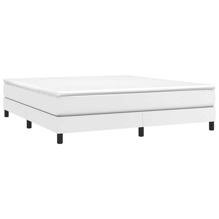Pat box spring cu saltea, alb, 160x200 cm, piele ecologică - WALTI WALTI