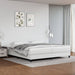 Pat box spring cu saltea, alb, 200x200 cm, piele ecologică - WALTI WALTI