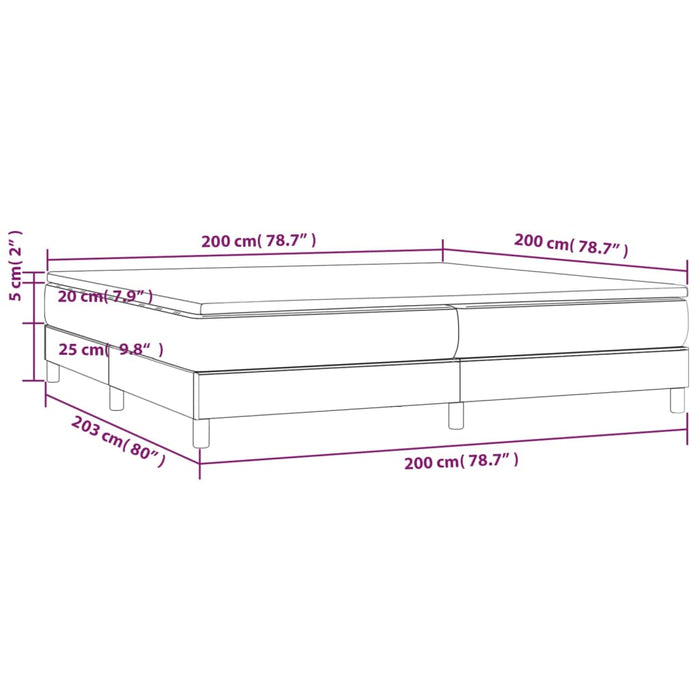 Pat continental cu saltea, cappuccino, 200x200 cm, piele eco WALTI