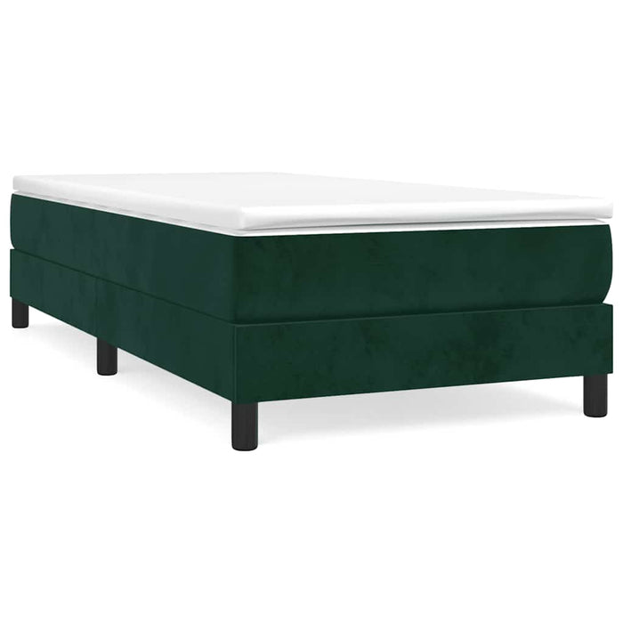 Pat box spring cu saltea, verde închis, 80x200 cm, catifea - WALTI WALTI