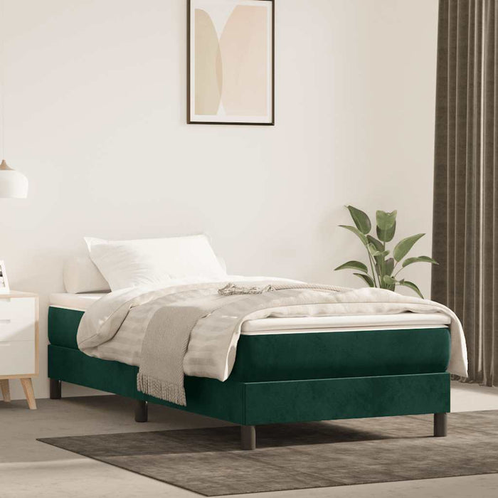 Pat box spring cu saltea, verde închis, 80x200 cm, catifea - WALTI WALTI
