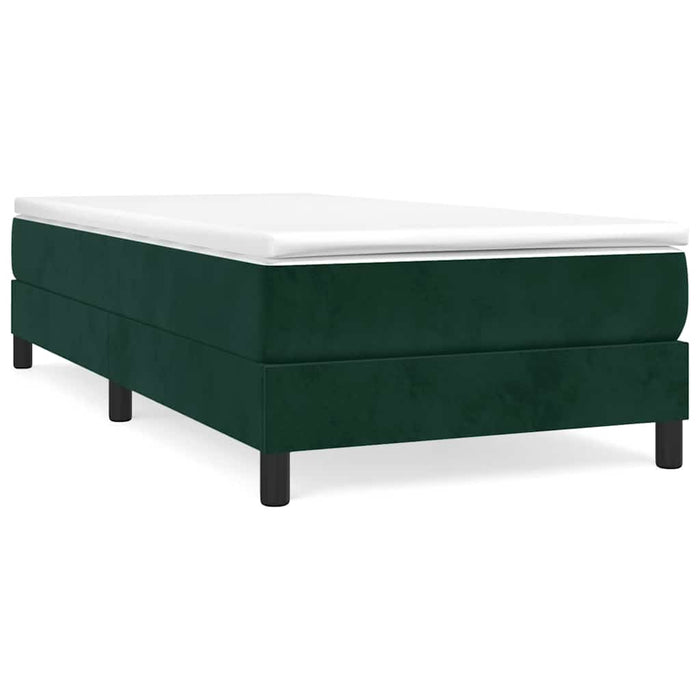 Pat box spring cu saltea, verde închis, 90x190 cm, catifea - WALTI WALTI
