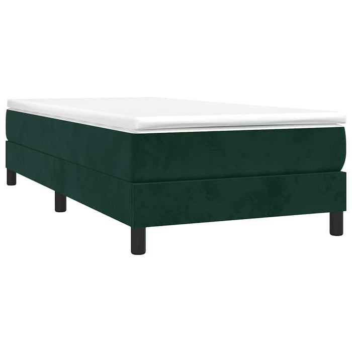 Pat box spring cu saltea, verde închis, 90x190 cm, catifea - WALTI WALTI