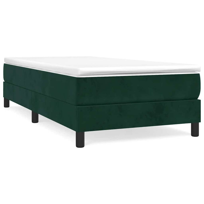Pat box spring cu saltea, verde închis, 90x200 cm, catifea - WALTI WALTI
