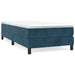 Pat box spring cu saltea, albastru închis, 90x200 cm, catifea - WALTI WALTI