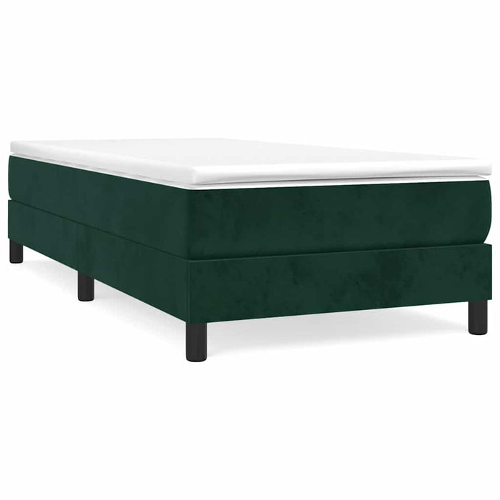 Pat box spring cu saltea, verde închis, 100x200 cm, catifea - WALTI WALTI