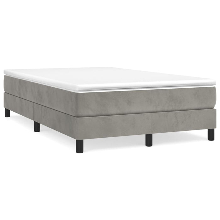Pat box spring cu saltea, gri deschis, 120x200 cm, catifea - WALTI WALTI