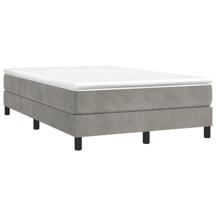 Pat box spring cu saltea, gri deschis, 120x200 cm, catifea - WALTI WALTI