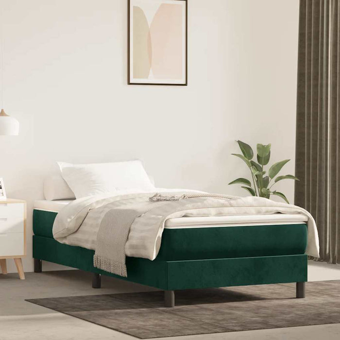 Pat box spring cu saltea, verde închis, 120x200 cm, catifea - WALTI WALTI