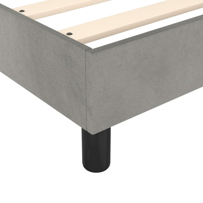 Pat box spring cu saltea, gri deschis, 140x190 cm, catifea - WALTI WALTI