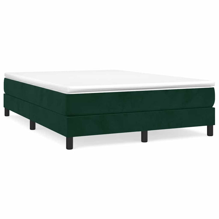 Pat box spring cu saltea, verde închis, 140x190 cm, catifea - WALTI WALTI