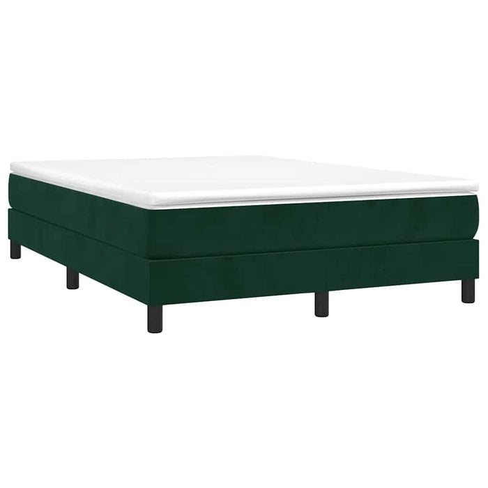 Pat box spring cu saltea, verde închis, 140x190 cm, catifea - WALTI WALTI