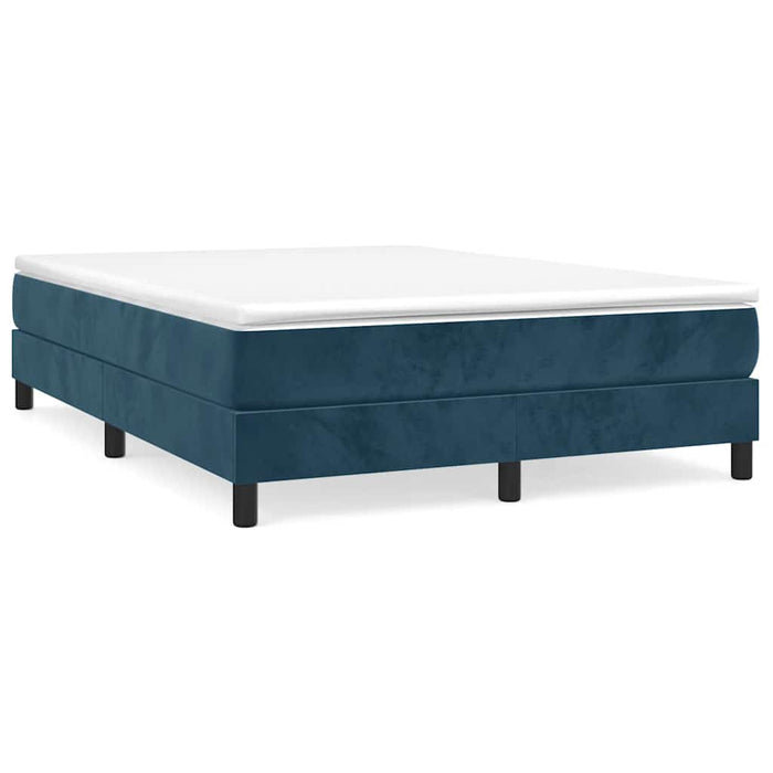 Pat box spring cu saltea, albastru închis, 140x190 cm, catifea - WALTI WALTI