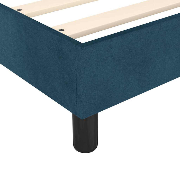 Pat box spring cu saltea, albastru închis, 140x190 cm, catifea - WALTI WALTI