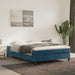 Pat box spring cu saltea, albastru închis, 140x190 cm, catifea - WALTI WALTI