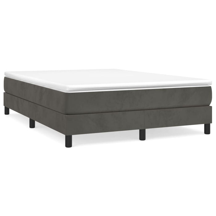 Pat box spring cu saltea, gri închis, 140x200 cm, catifea - WALTI WALTI