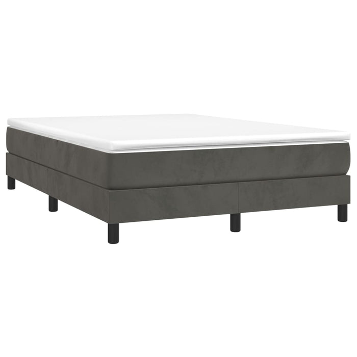 Pat box spring cu saltea, gri închis, 140x200 cm, catifea - WALTI WALTI