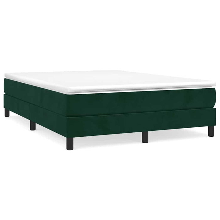 Pat box spring cu saltea, verde închis, 140x200 cm, catifea - WALTI WALTI