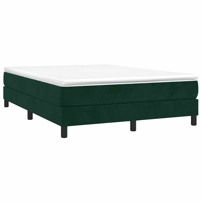Pat box spring cu saltea, verde închis, 140x200 cm, catifea - WALTI WALTI