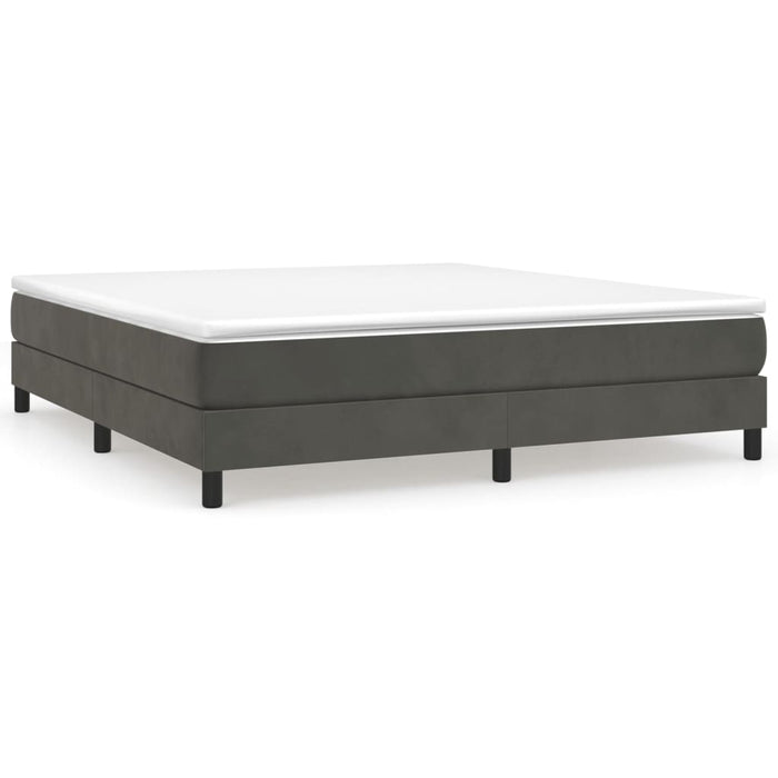 Pat box spring cu saltea, gri închis, 160x200 cm, catifea - WALTI WALTI
