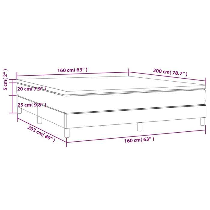 Pat box spring cu saltea, negru, 160x200 cm, catifea - WALTI WALTI