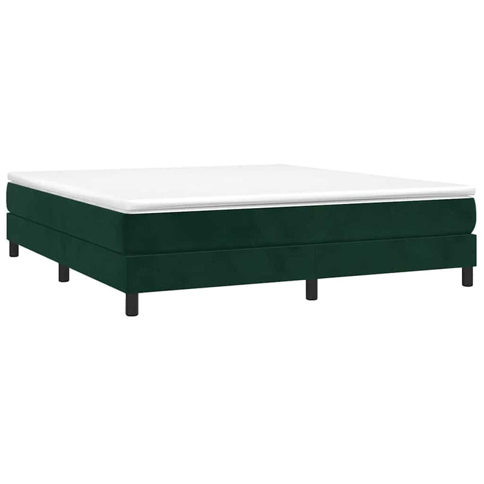 Pat box spring cu saltea, verde închis, 160x200 cm, catifea - WALTI WALTI