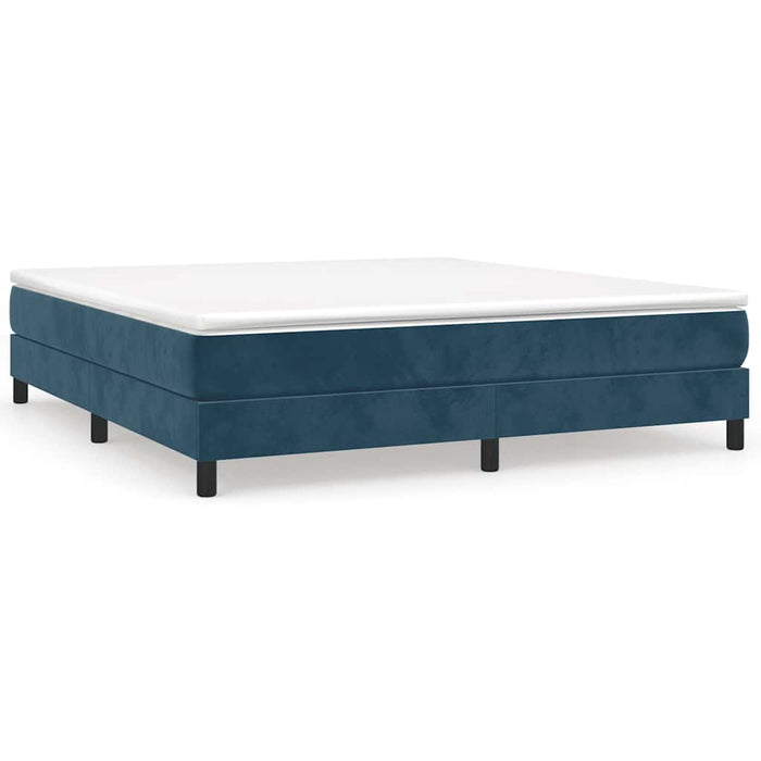 Pat box spring cu saltea, albastru închis, 160x200 cm, catifea - WALTI WALTI