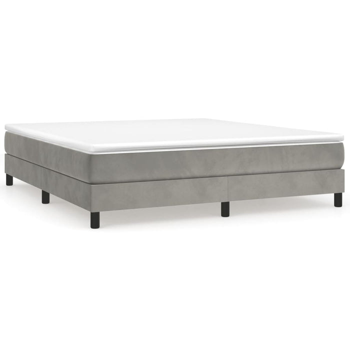 Pat box spring cu saltea, gri deschis, 180x200 cm, catifea - WALTI WALTI