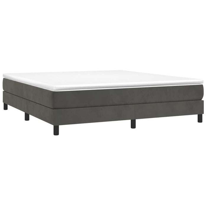 Pat box spring cu saltea, gri închis, 180x200 cm, catifea - WALTI WALTI
