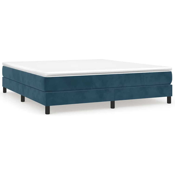 Pat box spring cu saltea, albastru închis, 180x200 cm, catifea - WALTI WALTI