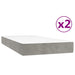 Pat box spring cu saltea, gri deschis, 200x200 cm, catifea - WALTI WALTI