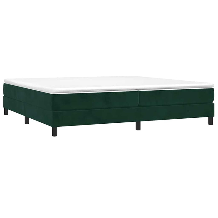 Pat box spring cu saltea, verde închis, 200x200 cm, catifea - WALTI WALTI