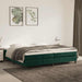 Pat box spring cu saltea, verde închis, 200x200 cm, catifea - WALTI WALTI