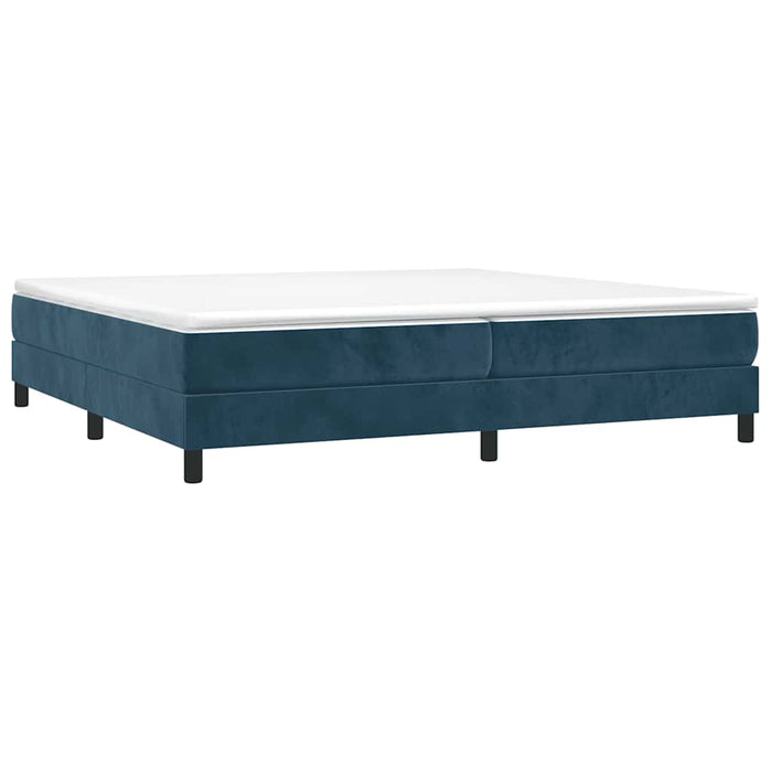 Pat box spring cu saltea, albastru închis, 200x200 cm, catifea - WALTI WALTI