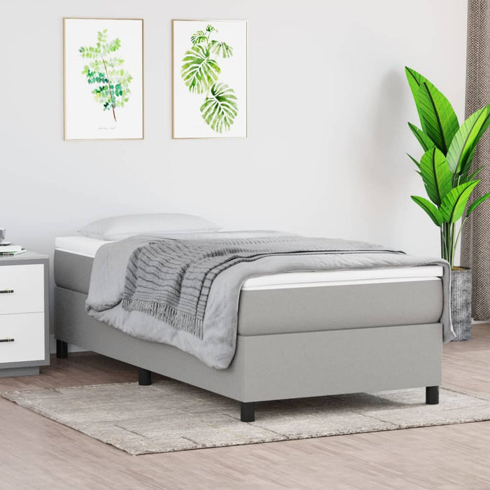 Pat box spring cu saltea, gri deschis, 80x200 cm, textil - WALTI WALTI