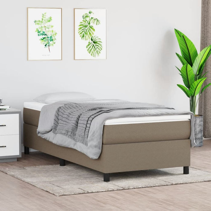 Pat box spring cu saltea, gri taupe, 80x200 cm, textil - WALTI WALTI