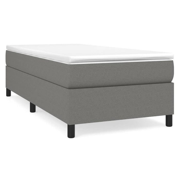 Pat box spring cu saltea, gri închis, 90x190 cm, textil - WALTI WALTI