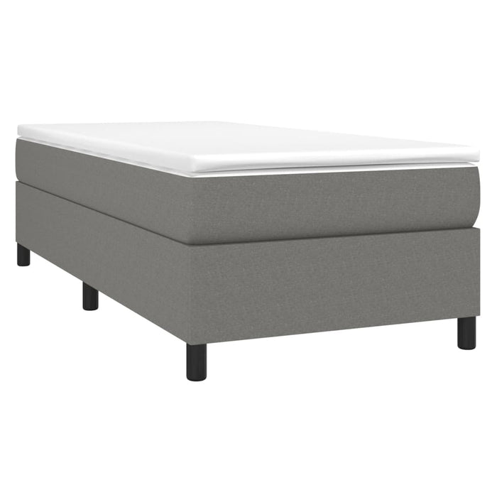 Pat box spring cu saltea, gri închis, 90x190 cm, textil - WALTI WALTI