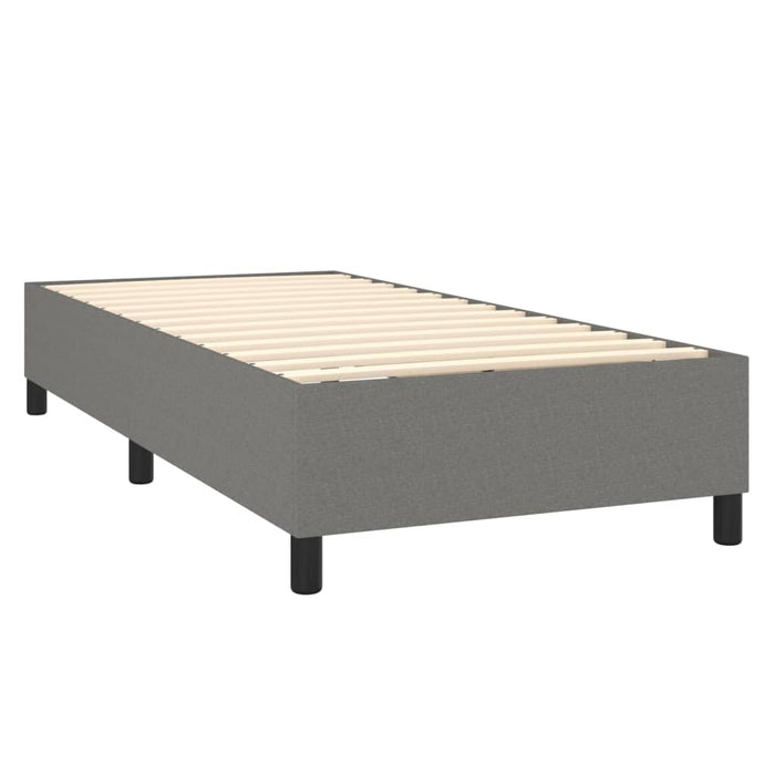 Pat box spring cu saltea, gri închis, 90x190 cm, textil - WALTI WALTI