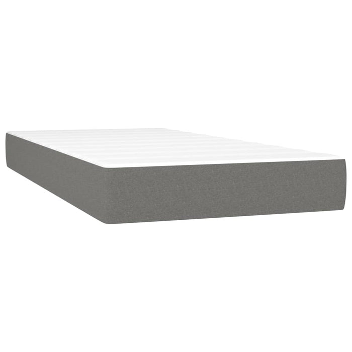 Pat box spring cu saltea, gri închis, 90x190 cm, textil - WALTI WALTI