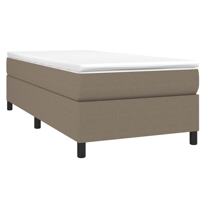 Pat box spring cu saltea, gri taupe, 90x190 cm, textil - WALTI WALTI