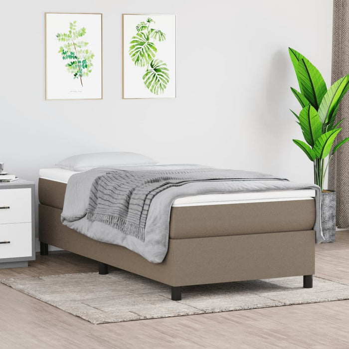 Pat box spring cu saltea, gri taupe, 90x200 cm, textil - WALTI WALTI