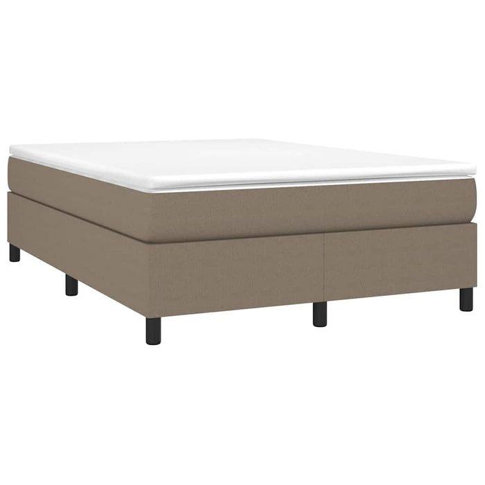 Pat box spring cu saltea, gri taupe, 140x200 cm, textil WALTI