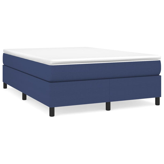Pat box spring cu saltea, albastru, 140x200 cm, textil - WALTI WALTI