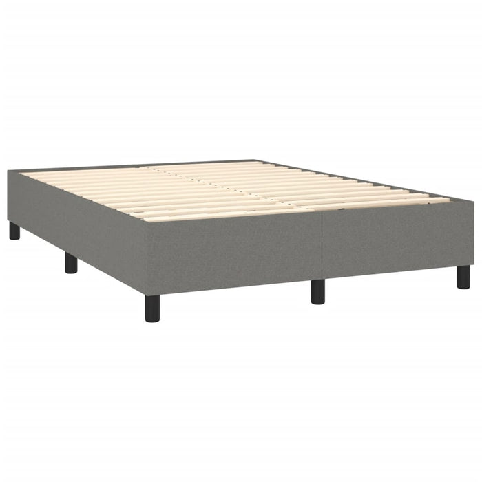 Pat box spring cu saltea, gri închis, 140x200 cm, textil - WALTI WALTI