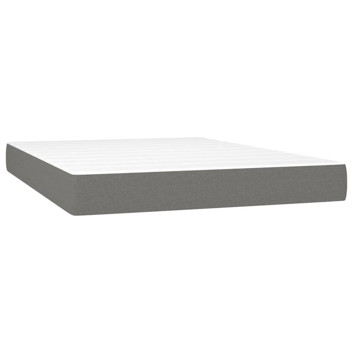 Pat box spring cu saltea, gri închis, 140x200 cm, textil - WALTI WALTI