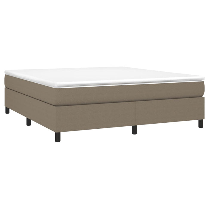 Pat box spring cu saltea, gri taupe, 160x200 cm material textil - WALTI WALTI