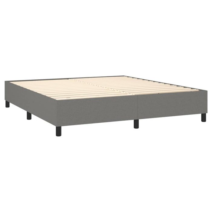 Pat box spring cu saltea, gri închis, 180x200 cm, textil - WALTI WALTI