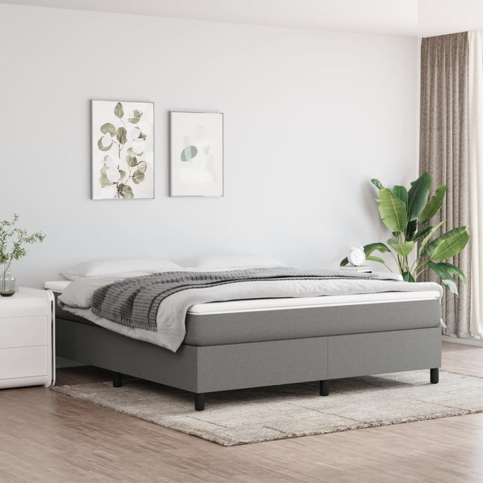 Pat box spring cu saltea, gri închis, 180x200 cm, textil - WALTI WALTI