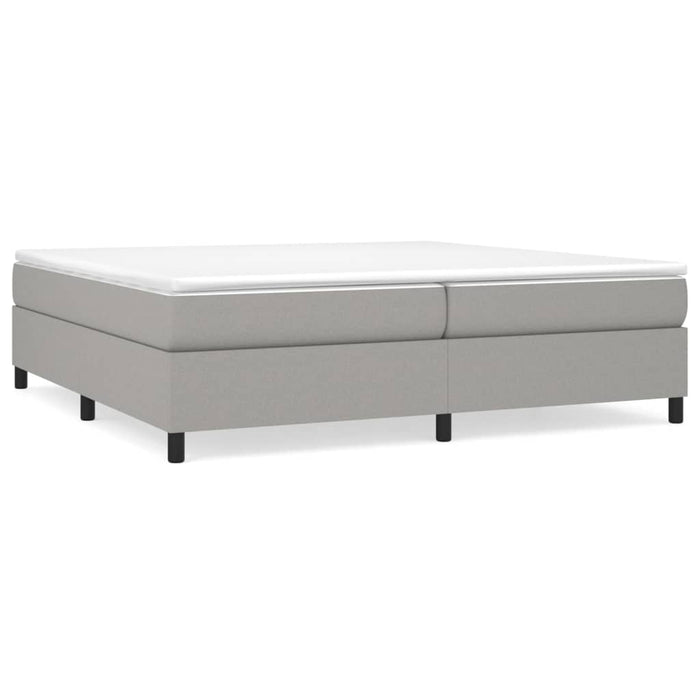 Pat box spring cu saltea, gri deschis, 200x200 cm, textil - WALTI WALTI